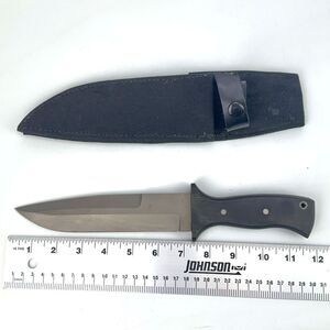 RARE Dan E Brdlik Custom Fixed 7" Blade Bowie Knife Heavy Duty Fighter + Sheath
